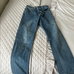 Denim Forum medium blue 90’s hi-rise drainpipe slim jean
